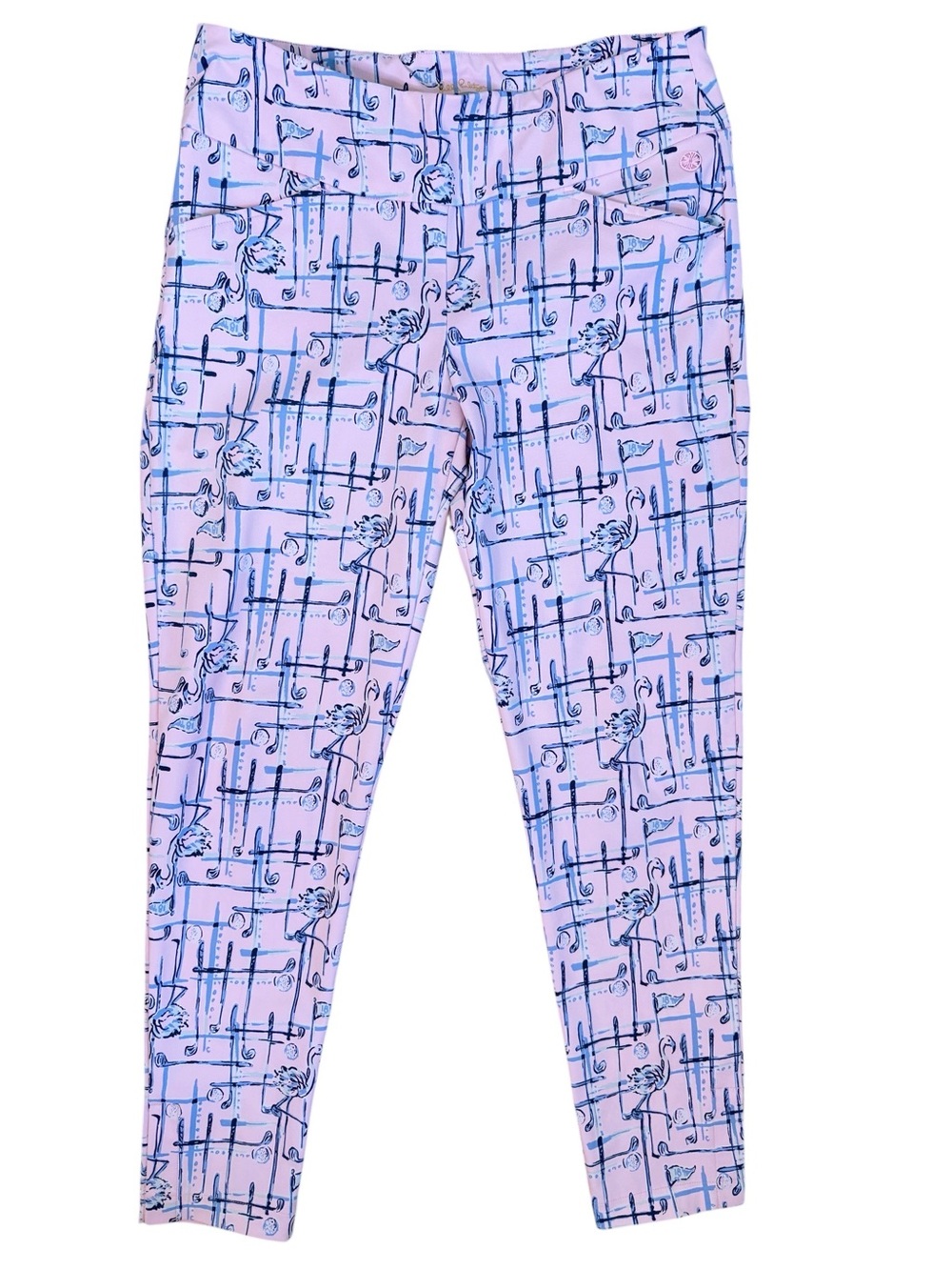 LILLY PULITZER Luxletic Corso Golf Pants Size 8 in Pink Tropical Tint